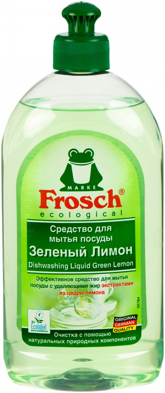 Бальзам для ручного миття посуду FROSCH Зелений лимон 0,5л